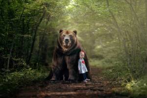 Раскраска в лесу медведь #12 #230062