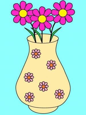 Раскраска ваза с цветами для детей #1 #231196