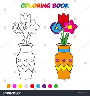 Раскраска ваза с цветами для детей #5 #231200