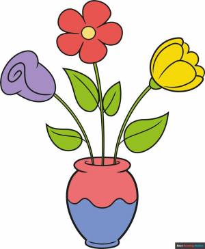 Раскраска ваза с цветами для детей #11 #231206