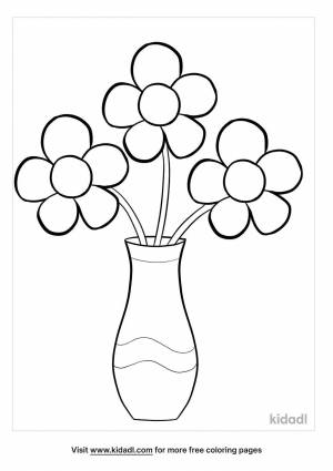 Раскраска ваза с цветами для детей #19 #231214
