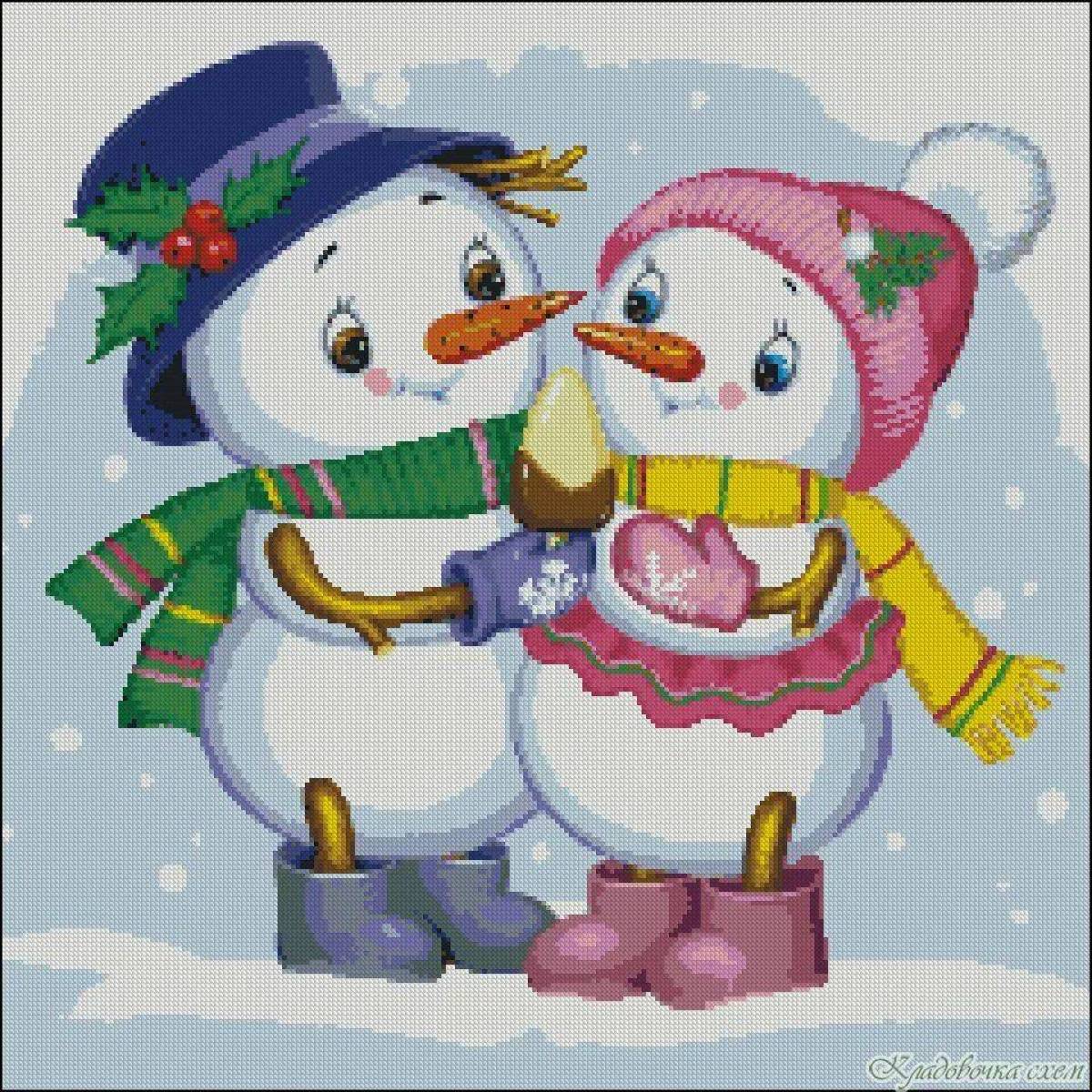 Веселый снеговик #31