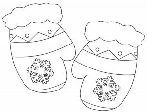 Раскраска варежка новогодняя #28 #232252