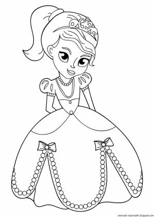 Раскраска принцесса для детей 5 6 лет #9 #23067