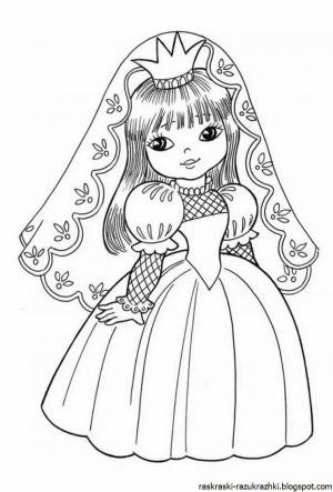Раскраска принцесса для детей 5 6 лет #22 #23080