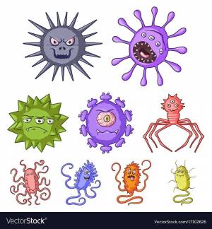 Раскраска вирусы и микробы для детей #10 #237025