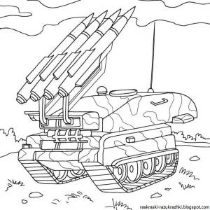 Раскраска военная техника для детей 7 8 лет #2 #239538