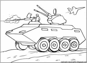 Раскраска военной техники для детей к 23 февраля в детском саду #6 #239657