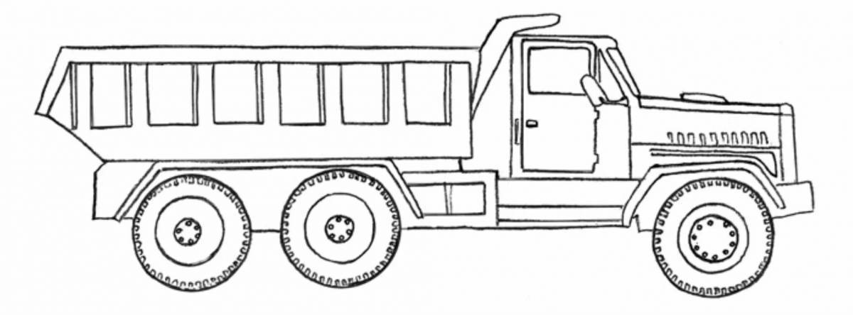 Картинки Для Раскрашивания Камаз