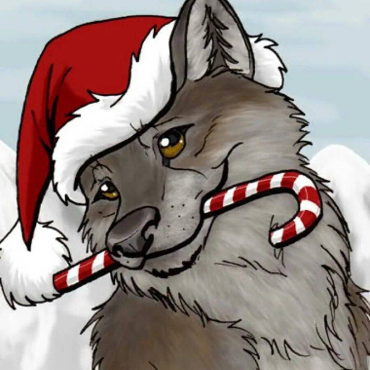 Волк мороз. Новогодний волк. Волк в новогодней шапке. Новогодний волк арт. Волки в новогодних шапочках.