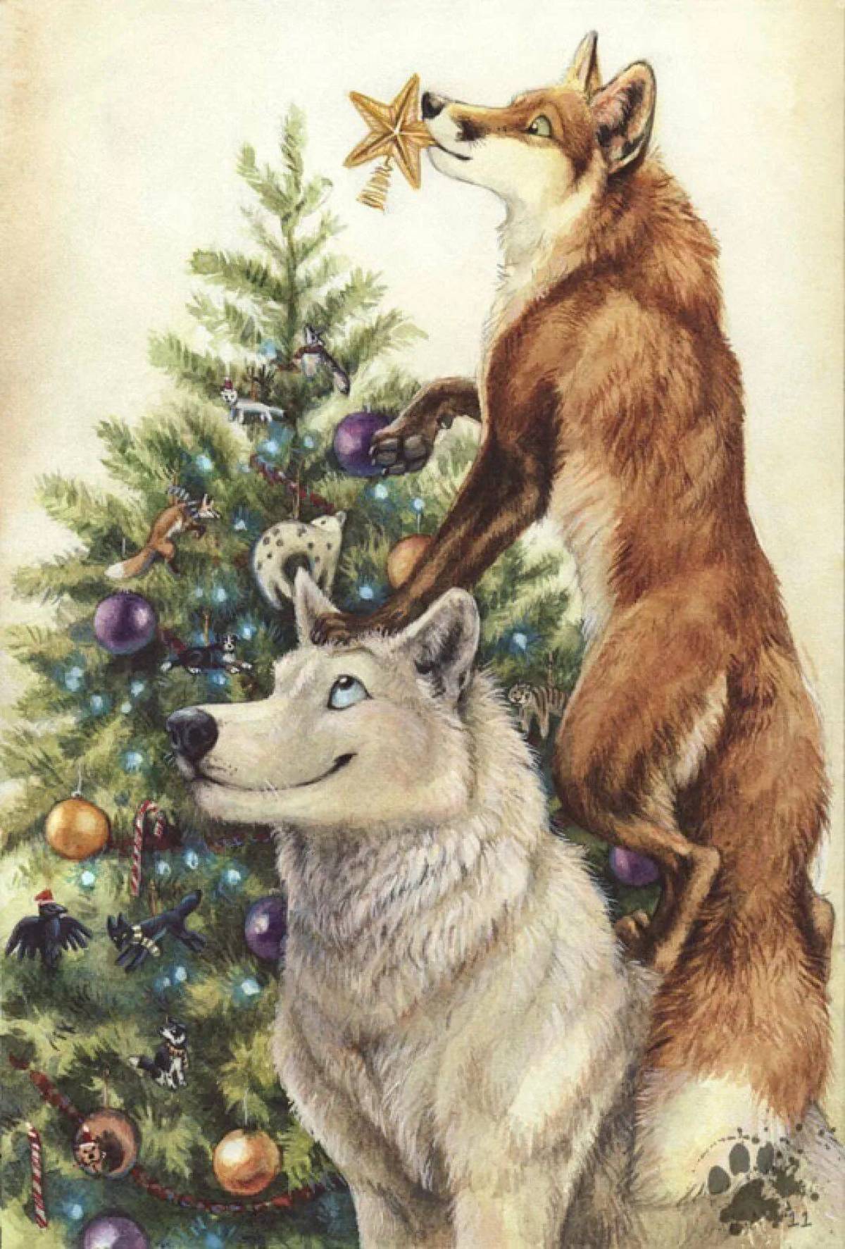 Волк новогодний #39