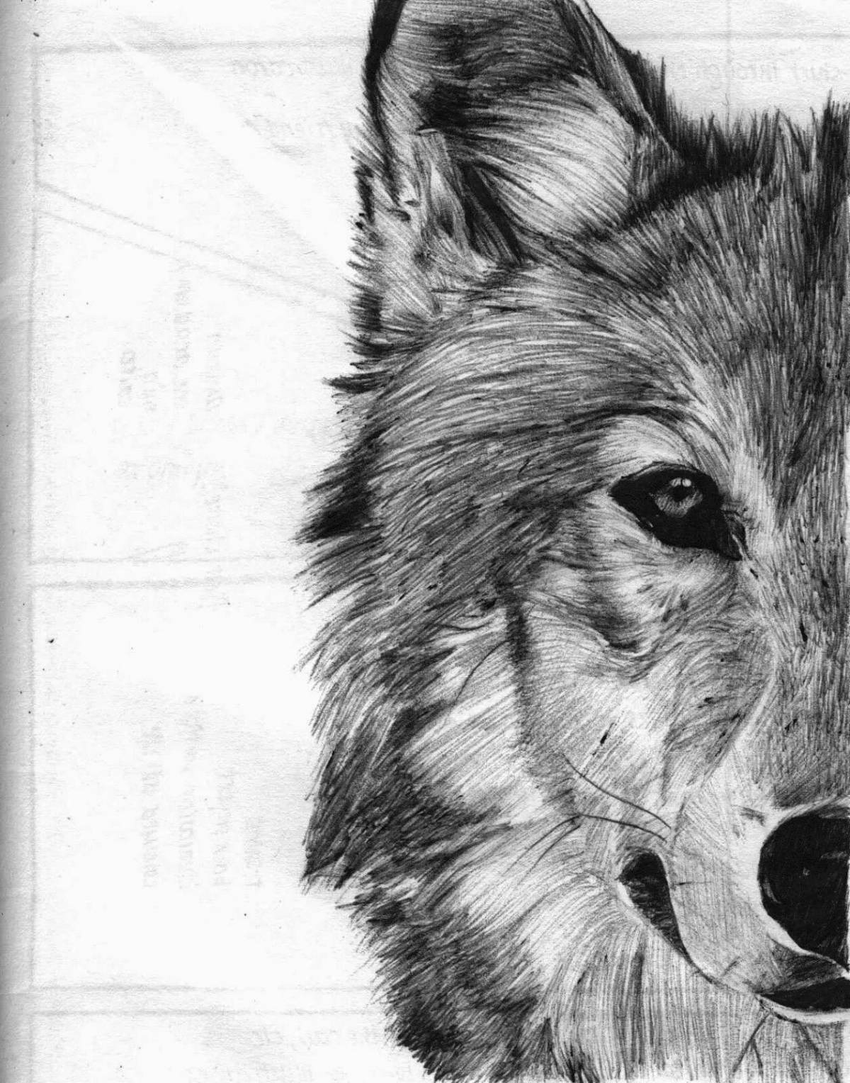 Волк рисунок #32