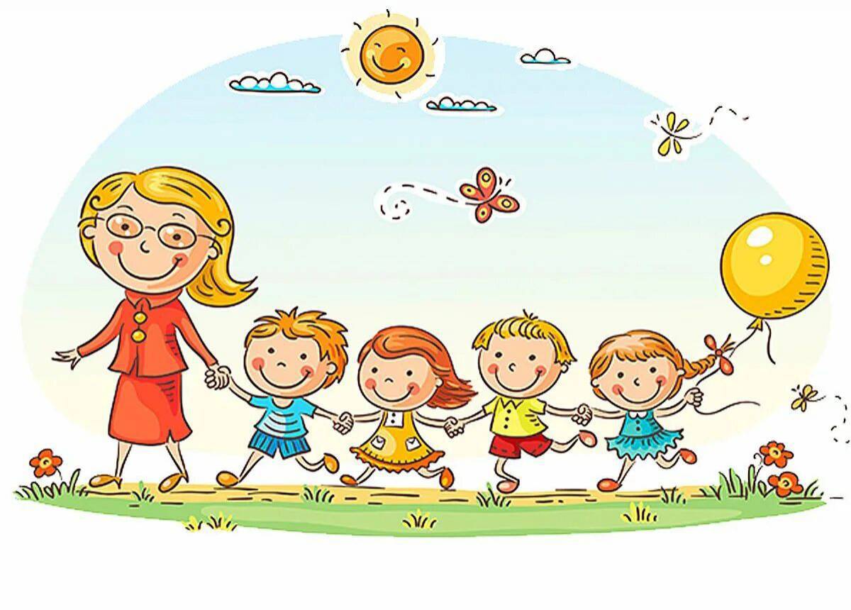 Воспитатель и дети в детском саду #3