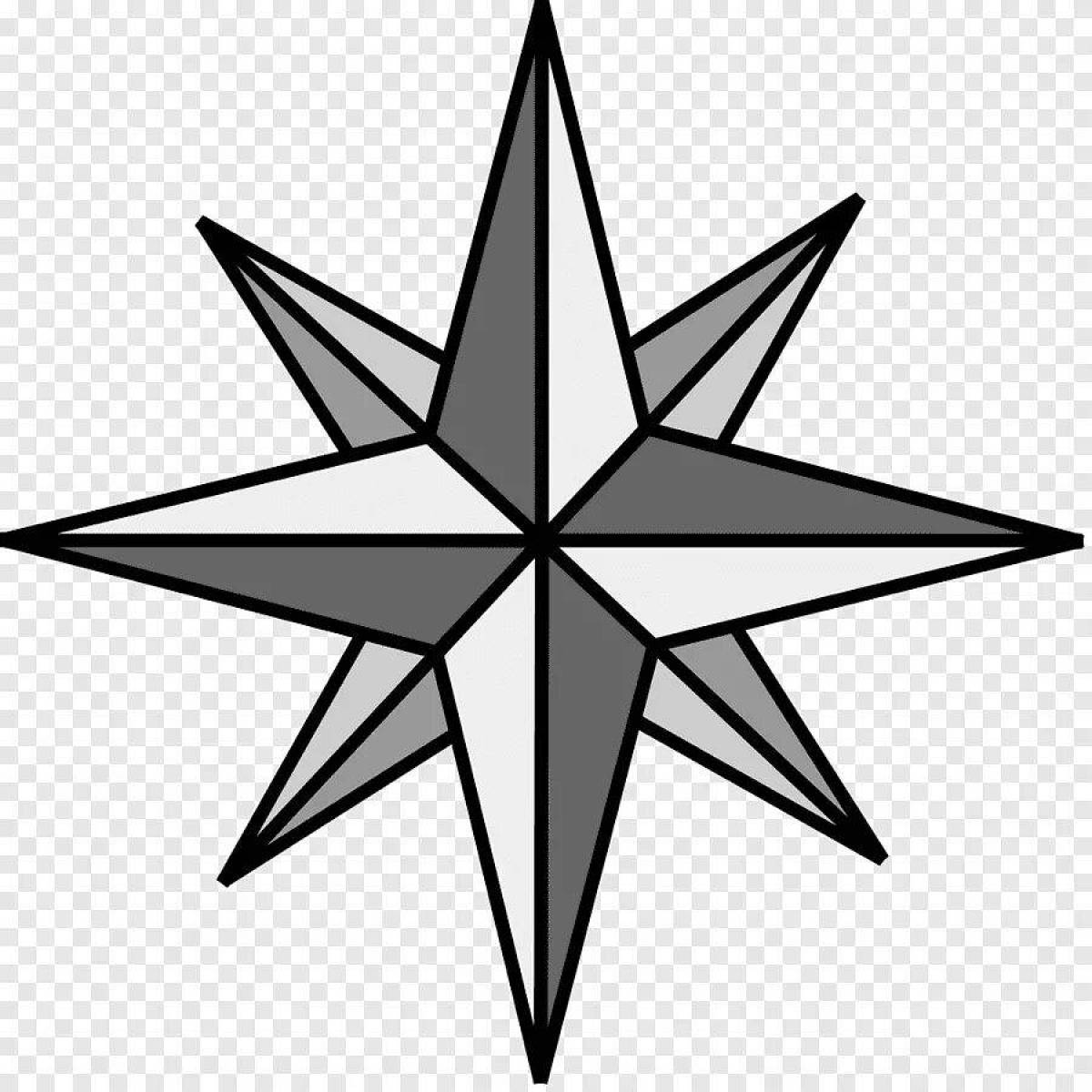 YW195 Декоративные элементы из коры дерева 'Восьмиконечная звезда' , 4см, 30шт/уп
