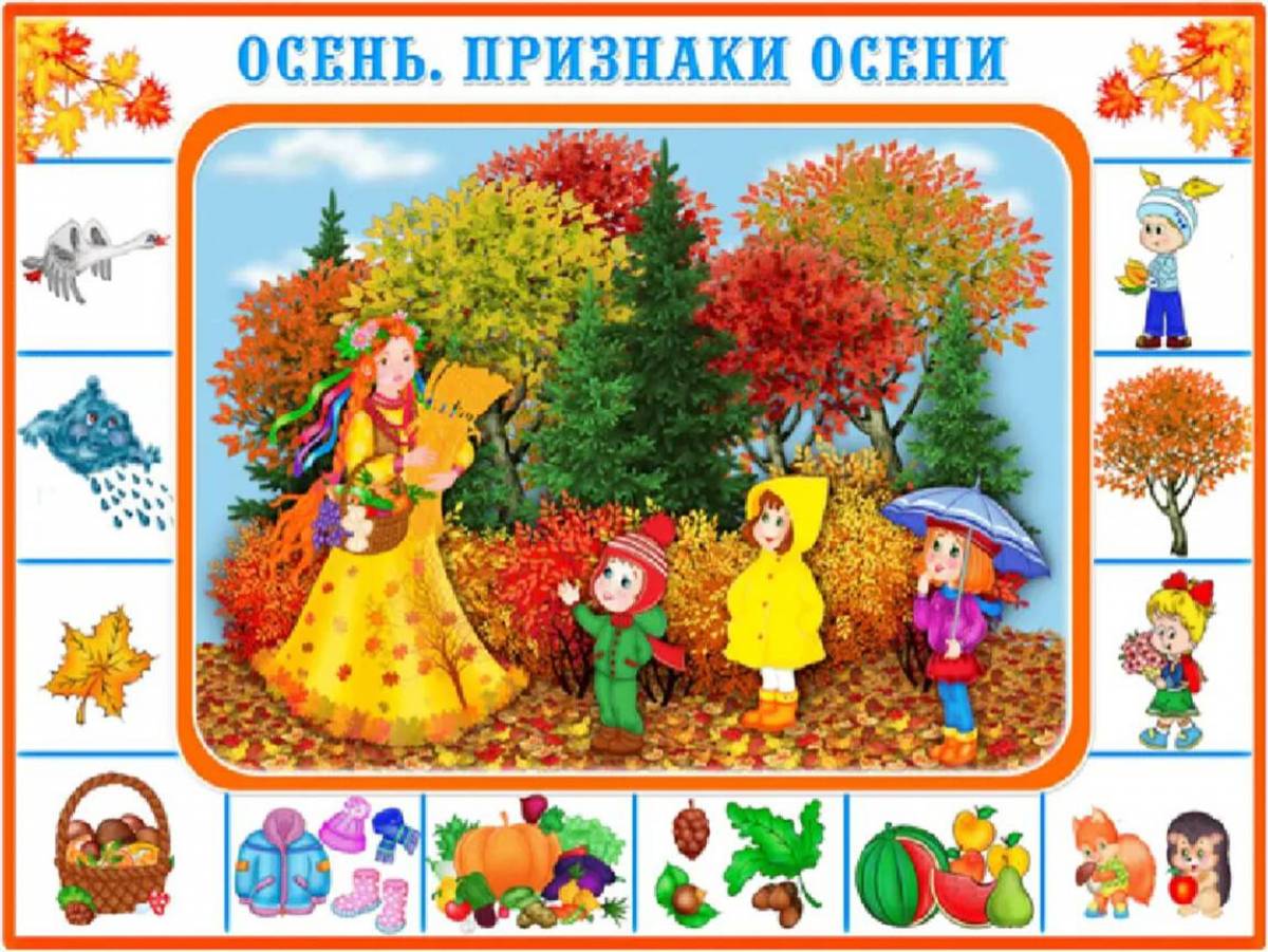 Время года для второй. Признаки осени. Признаки осени для детей. Осень признаки осени. Осень картинки для детей.