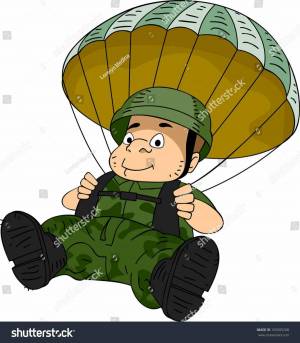 Раскраска военный парашютист для детей #2 #240208