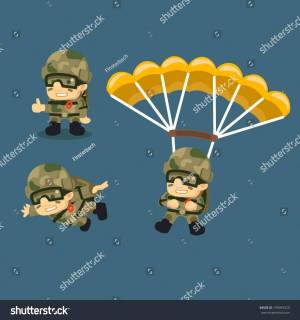 Раскраска военный парашютист для детей #19 #240225