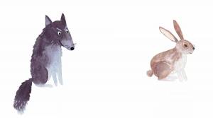 Раскраска волк и заяц #35 #240798