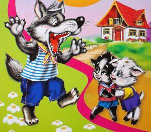 Раскраска волк и козлята для детей #34 #240834