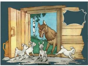 Раскраска волк и семеро козлят для детей #11 #240888