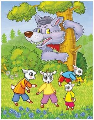 Раскраска волк и семеро козлят для детей #20 #240897