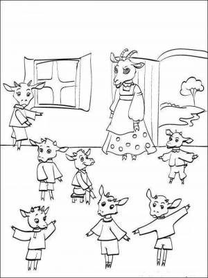Раскраска волк и семеро козлят для детей 3 4 лет #7 #240923