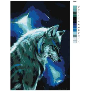 Раскраска волк по номерам #1 #241033