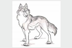 Раскраска волк рисунок #4 #241108