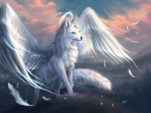 Раскраска волк с крыльями #1 #241144