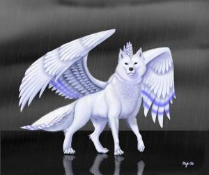 Раскраска волк с крыльями #3 #241146