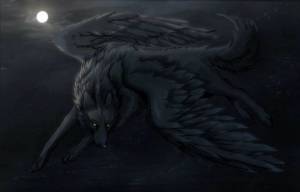 Раскраска волк с крыльями #14 #241157