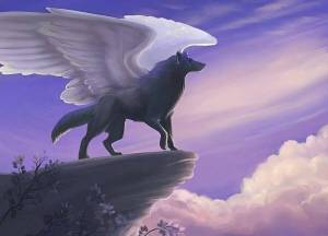 Раскраска волк с крыльями #27 #241170