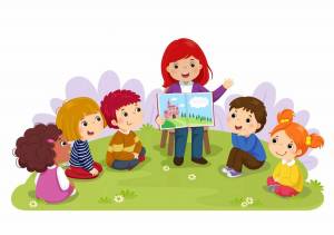 Раскраска воспитатель и дети в детском саду #8 #242810