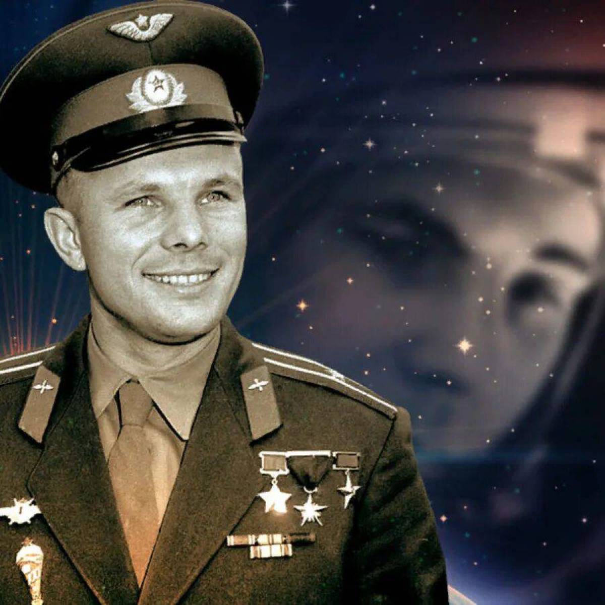 Чем знаменит гагарин. Портрет ю Гагарина. Ю А Гагарин первый космонавт.