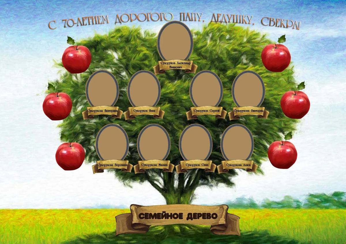 Генеалогическое дерево шаблон для заполнения #14