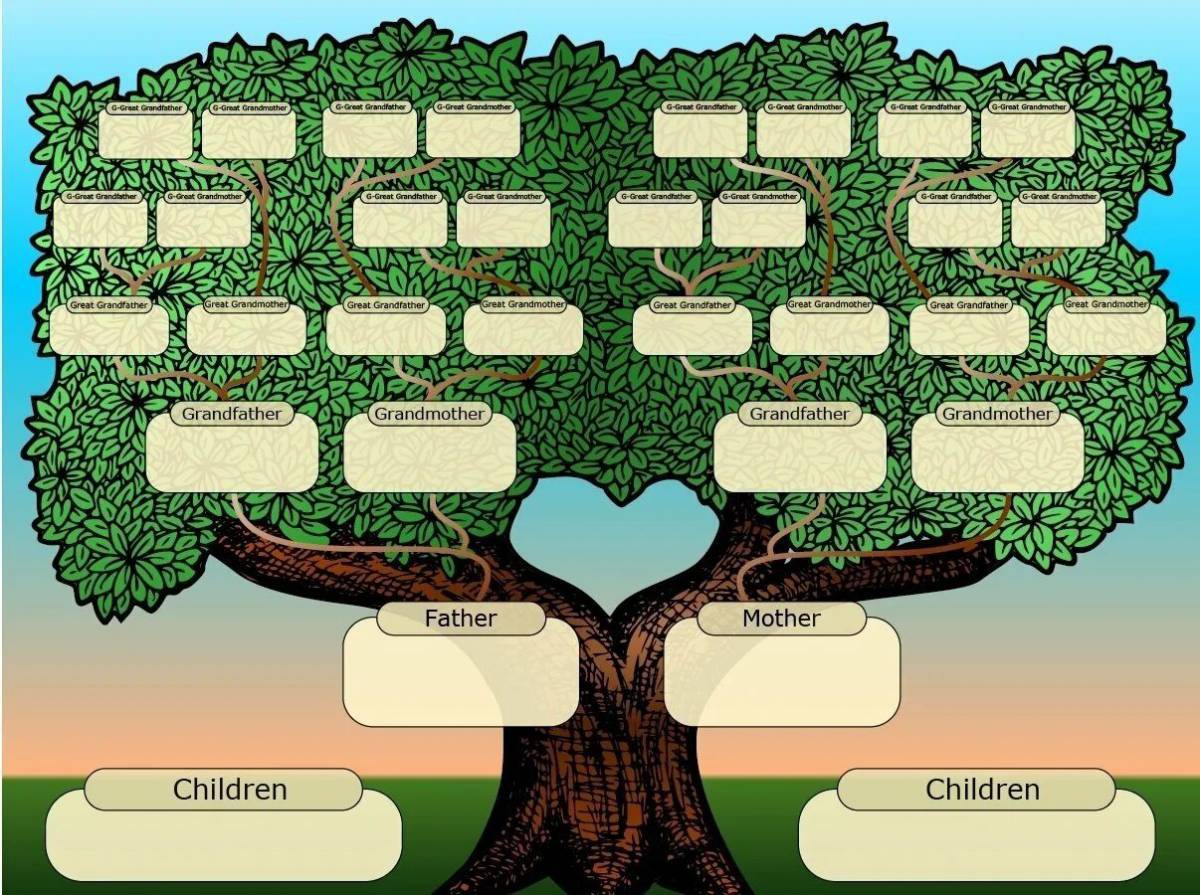 Генеалогическое дерево шаблон для заполнения #35
