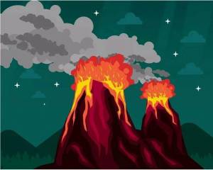 Раскраска вулкан для детей #5 #244171