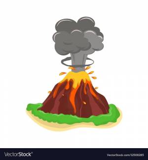 Раскраска вулкан для детей #8 #244174