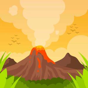 Раскраска вулкан для детей #18 #244184