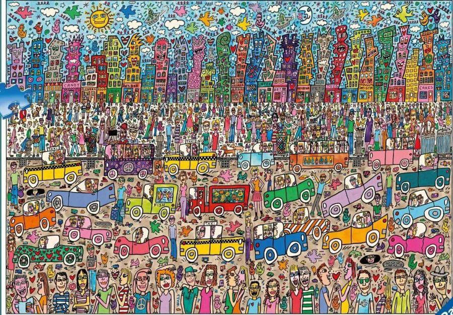 Очень много картин. James Rizzi Puzzle Ravensburger. Ravensburger Puzzle James Rizzi 5000. Джеймс Рицци картины. Сложная картина с многими деталями.