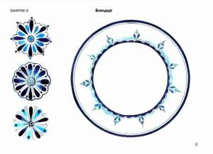 Раскраска гжель для детей тарелка #31 #249613