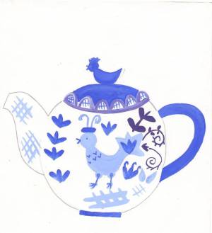 Раскраска гжель роспись для детей чайник #2 #249661