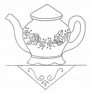 Раскраска гжель роспись для детей чайник #14 #249673