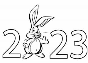 Раскраска год кролика 2023 #20 #251109