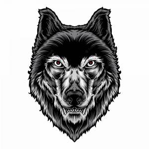 Раскраска голова волка #6 #251364