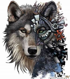 Раскраска голова волка #34 #251392