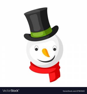 Раскраска голова снеговика #9 #251737