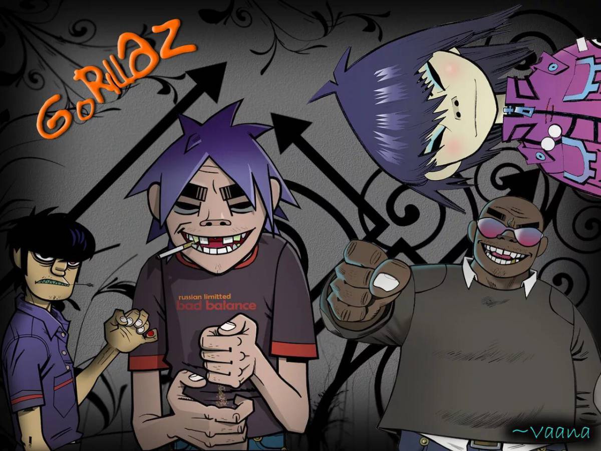 Группа Gorillaz. Группа Gorillaz 2d. 2d Gorillaz. Рисунки группы Gorillaz.