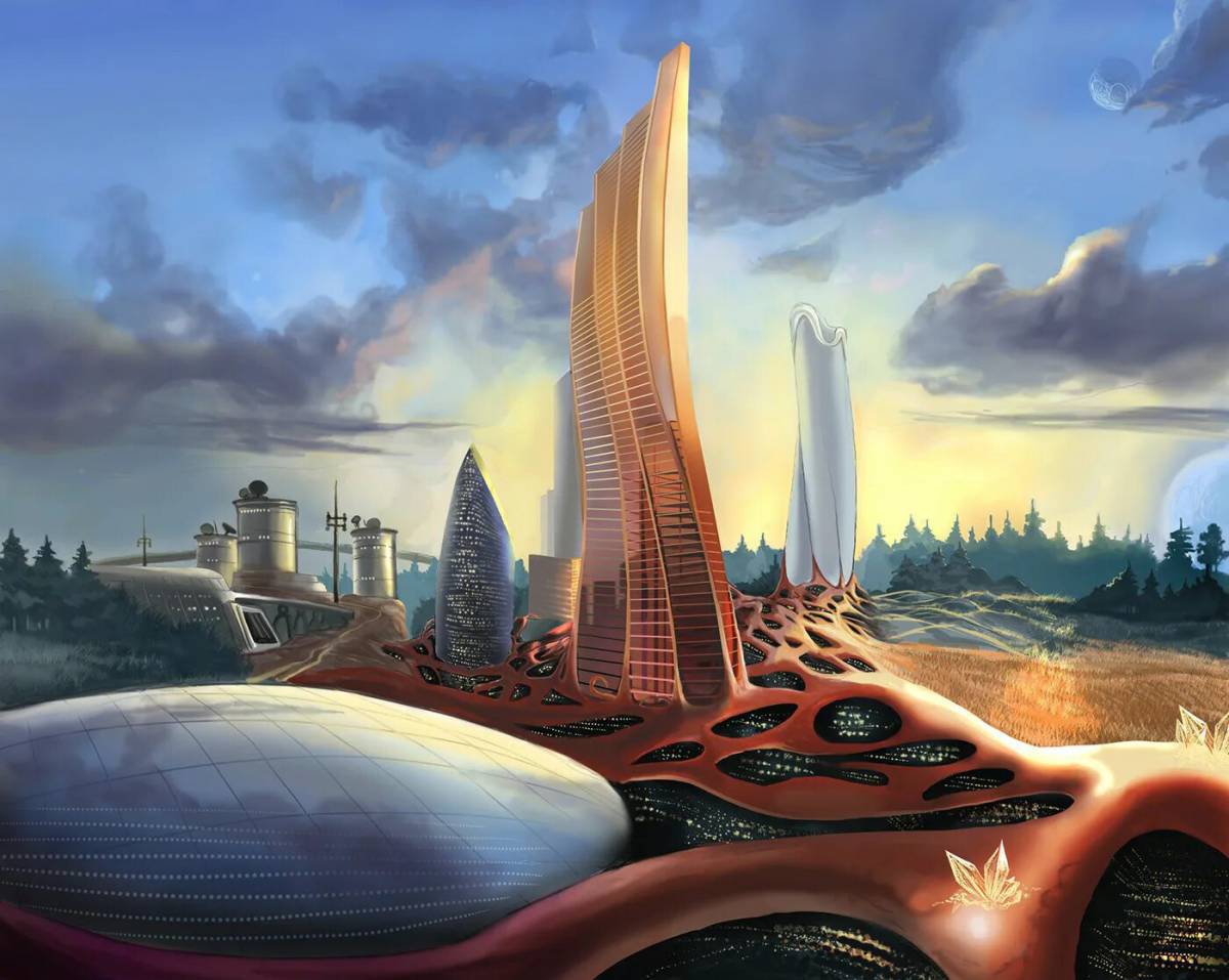 Город будущего рисунок #18