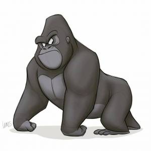 Раскраска горилла для детей #4 #252616